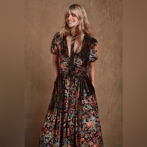 The Katerina Button-Front Dress: Velvet Edition by Anthropologie